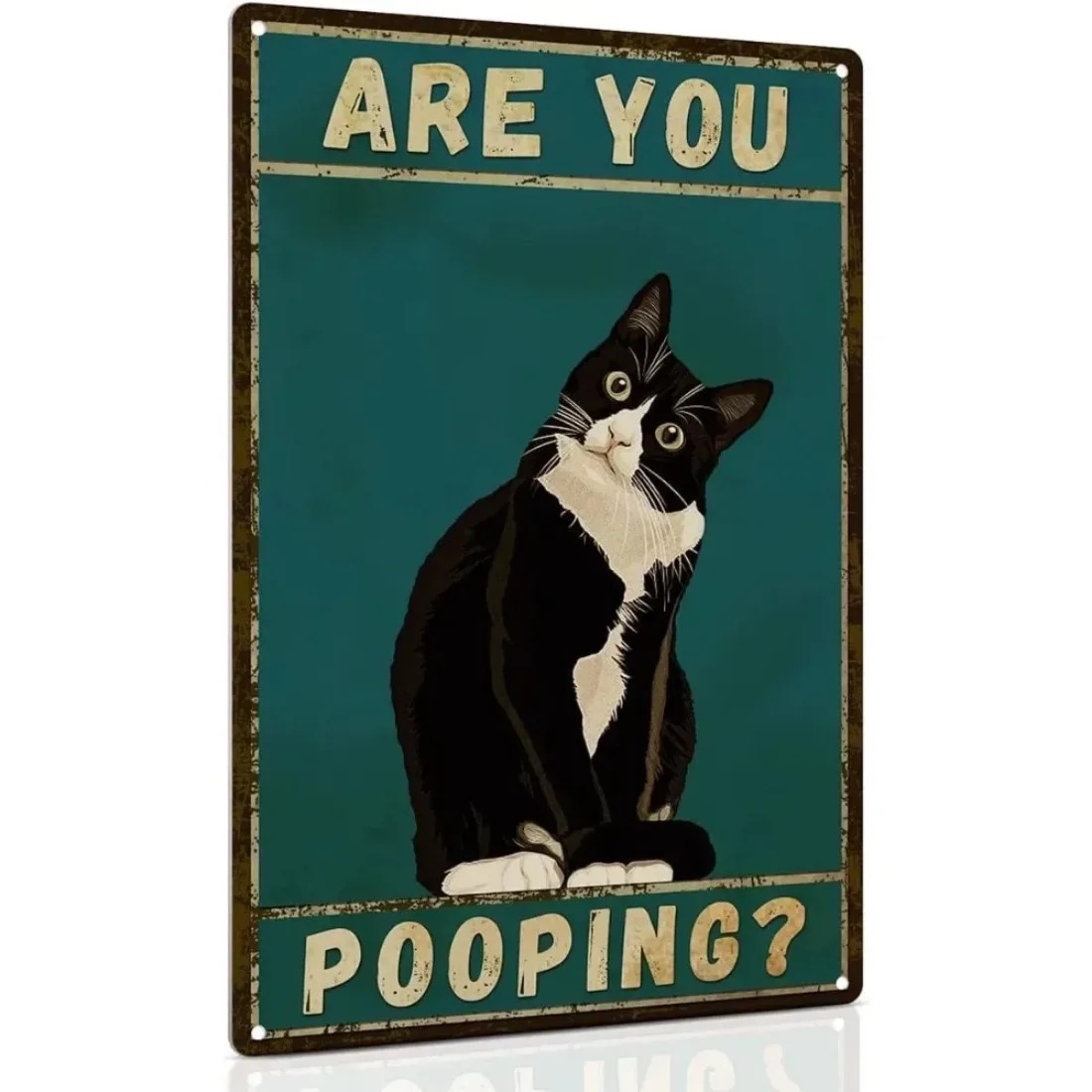 Home Bathroom Quotes - Funny Tuxedo Cat Quote Metal Tin