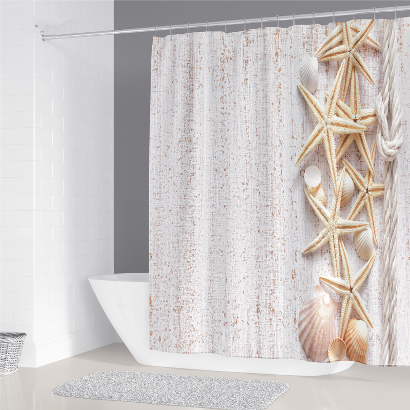 Shower Curtain Liner - 200x180cm Curtain for Bathroom 3D Starfish