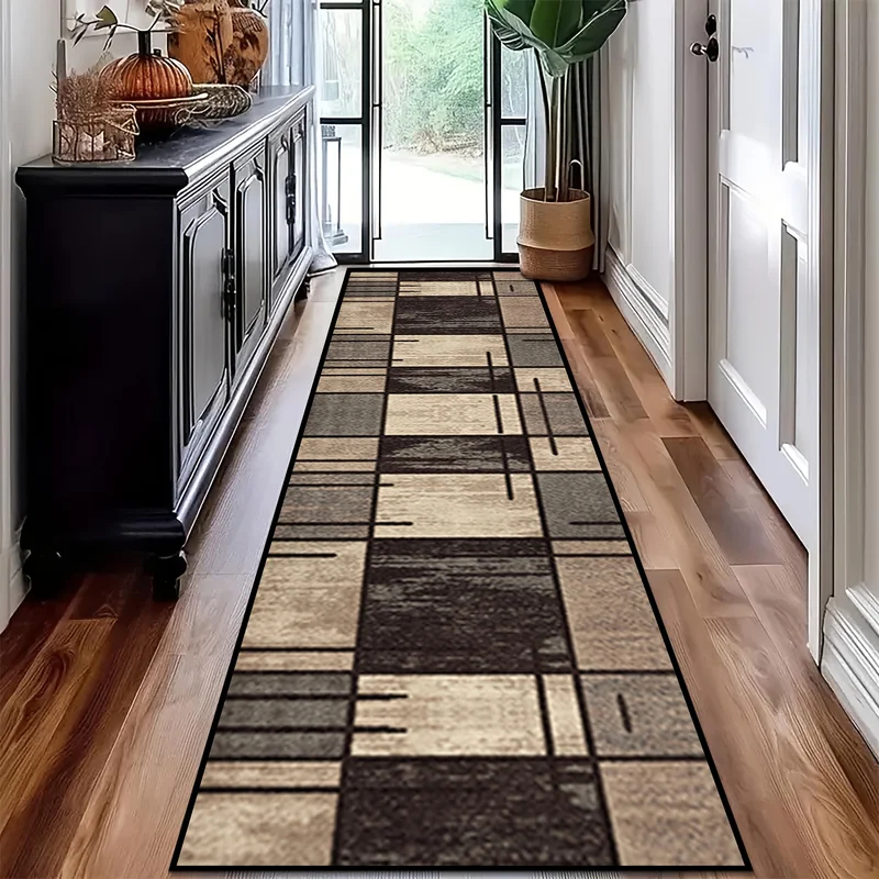 Home Bathroom Carpet - VIKAMA Color Vintage Wood Grain Strip