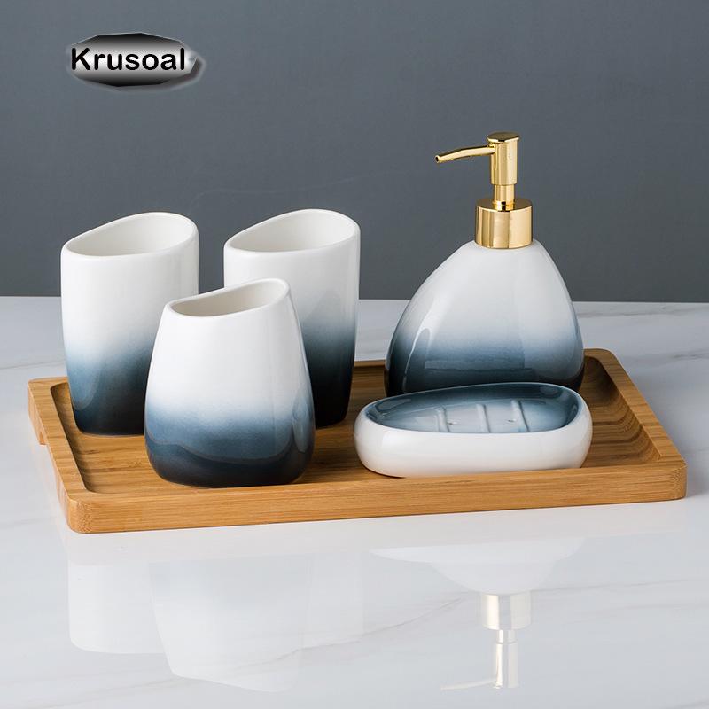 Zara Home Bathroom Set - Ceramic Bathroom Accessories Sets Gradient Lotion
