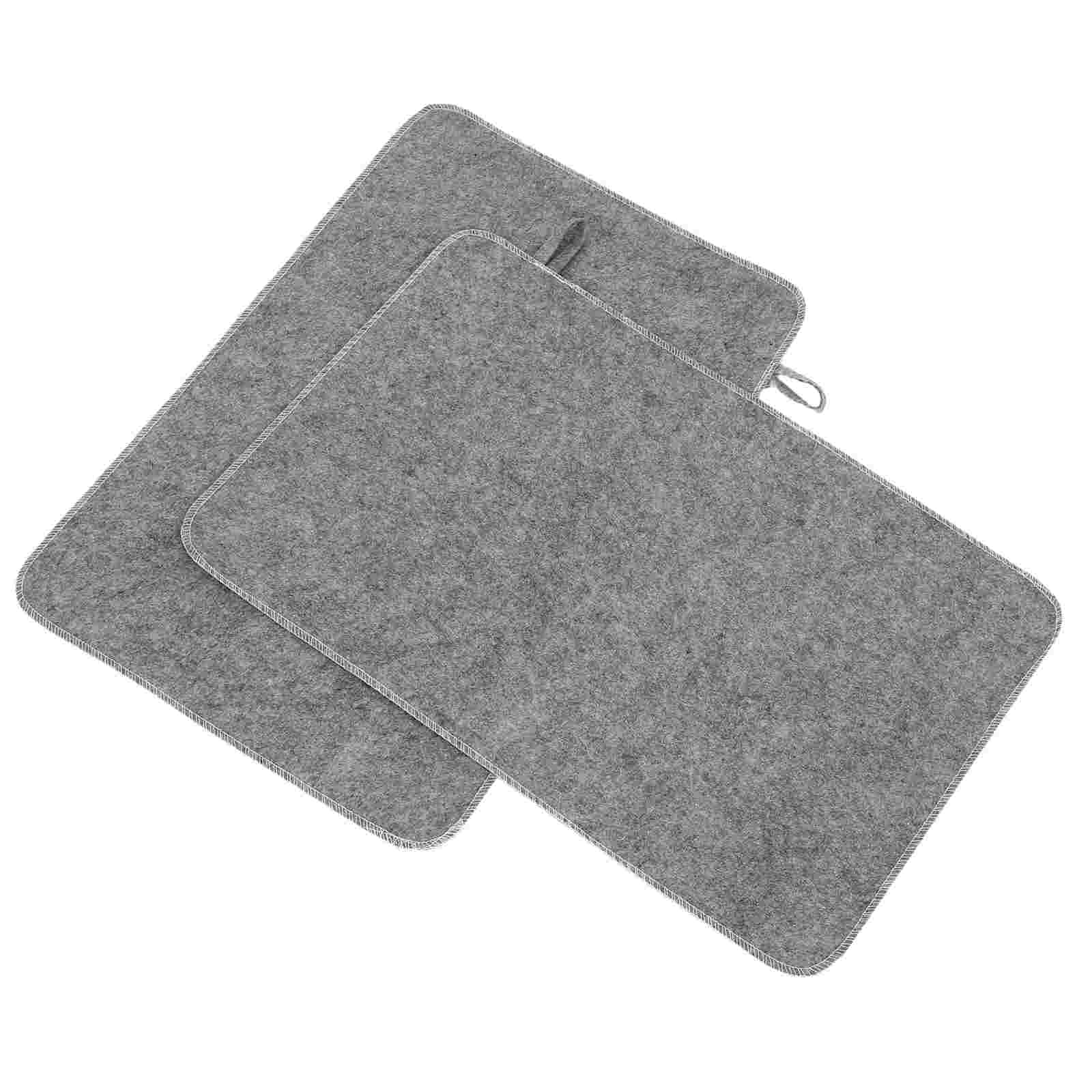 Home Bathroom Sauna - 2pcs Grey Felt Sauna Seat Cushion