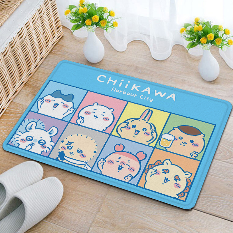 Home Bathroom Carpet - Anime Chiikawas Flannel Carpets Anime Anti-slip