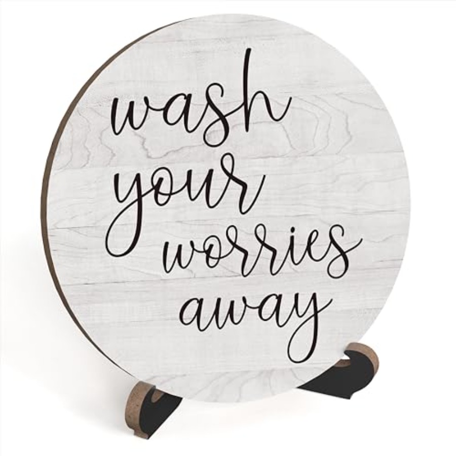 Home Bathroom Quotes - Rustic Funny Bathroom Quote, Round Sign