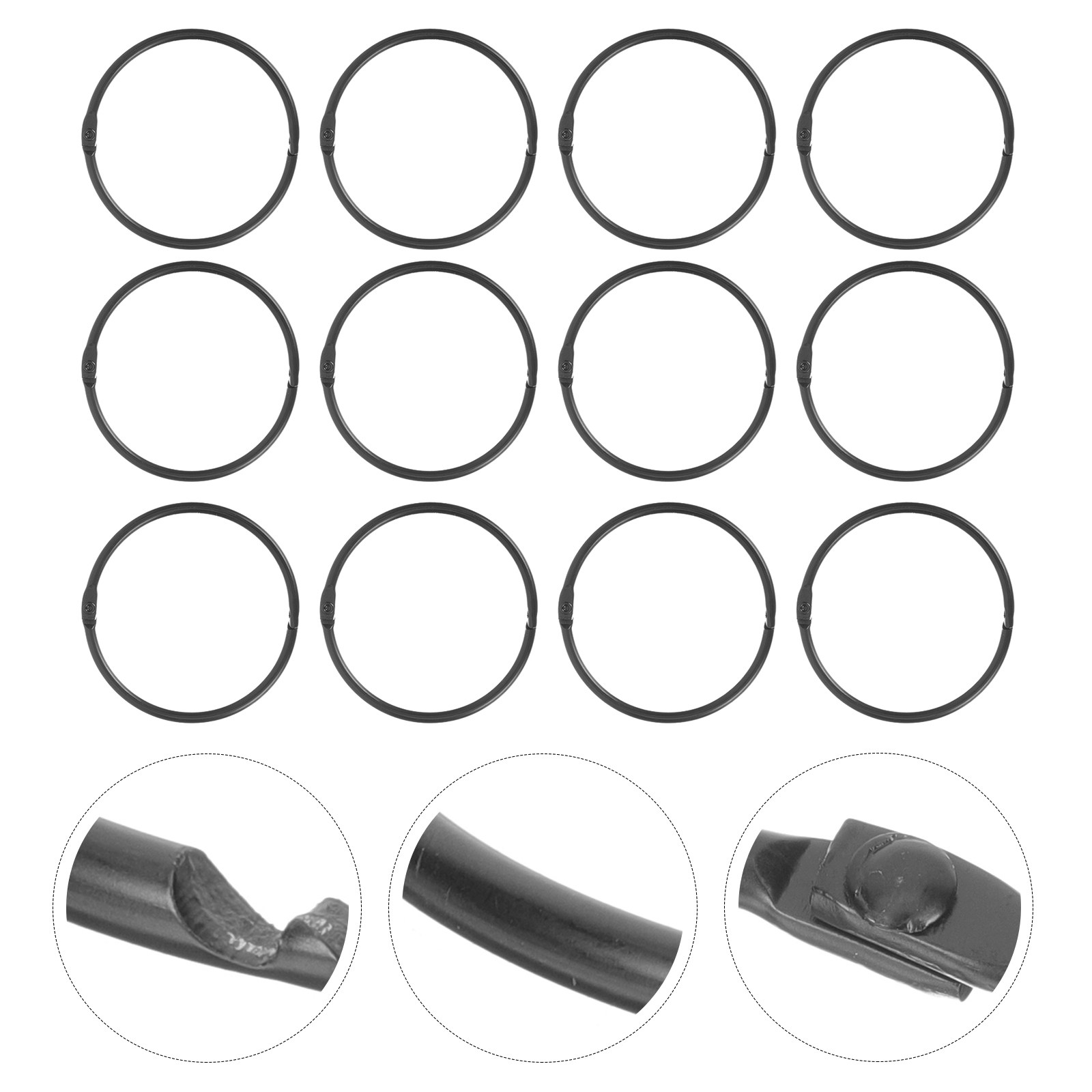 Shower Curtain Liner - 30Pcs Iron Circular Curtain Rings Round