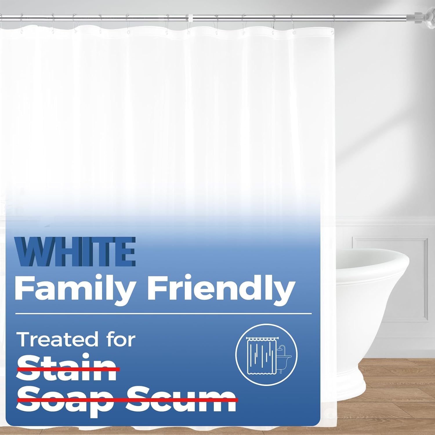 Shower Curtain Liner - PEVA Shower Curtain Liner, 72x72 Waterproof