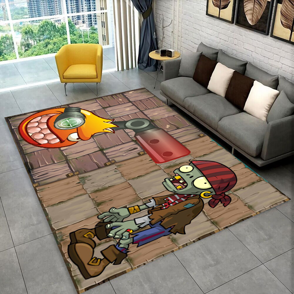 Zara Home Bathroom Rug - PVZ Plants Vs.Zombies Game Cartoon Area
