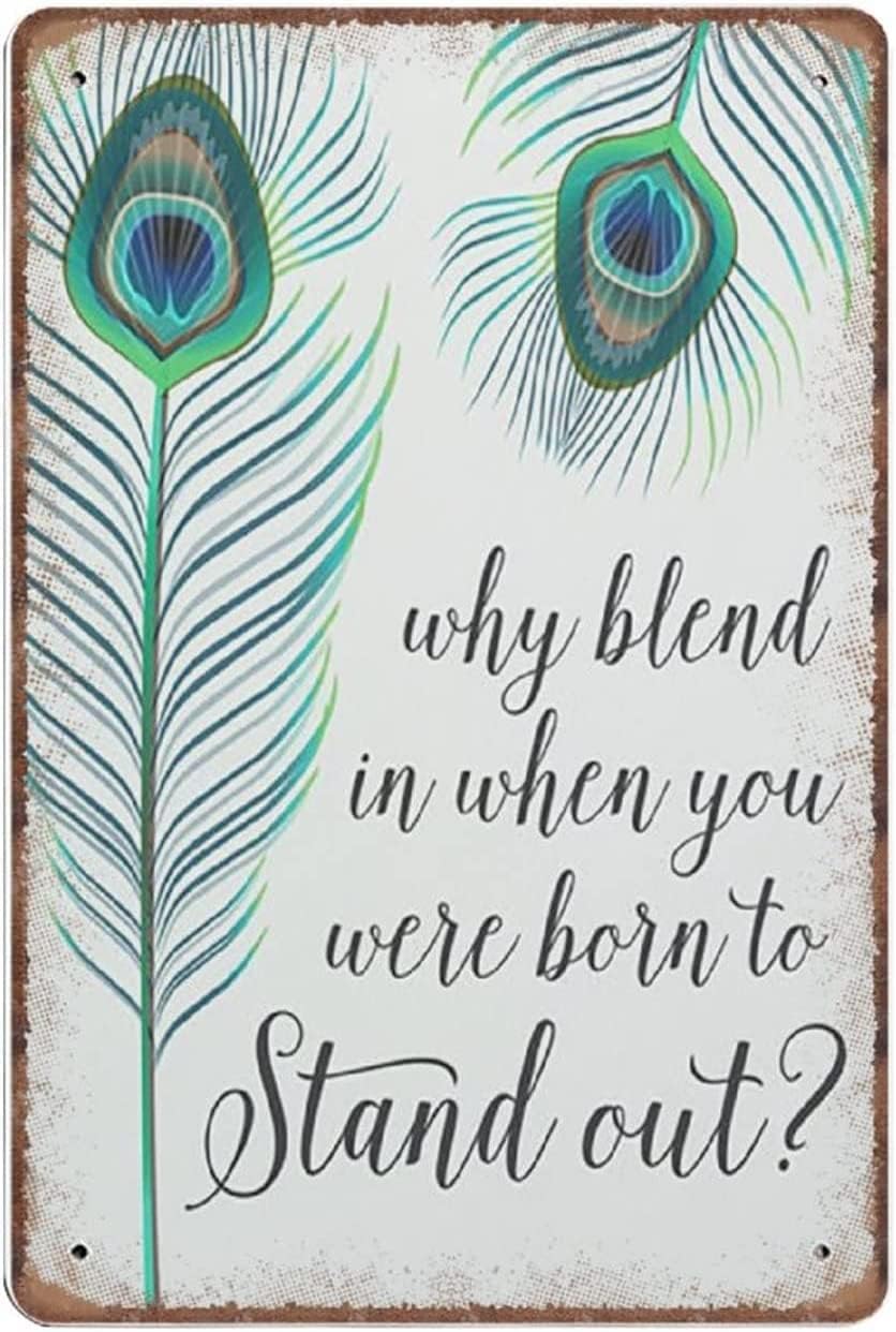 Vintage Metal Tin Sign Peacock - Home Bathroom Quotes review and price