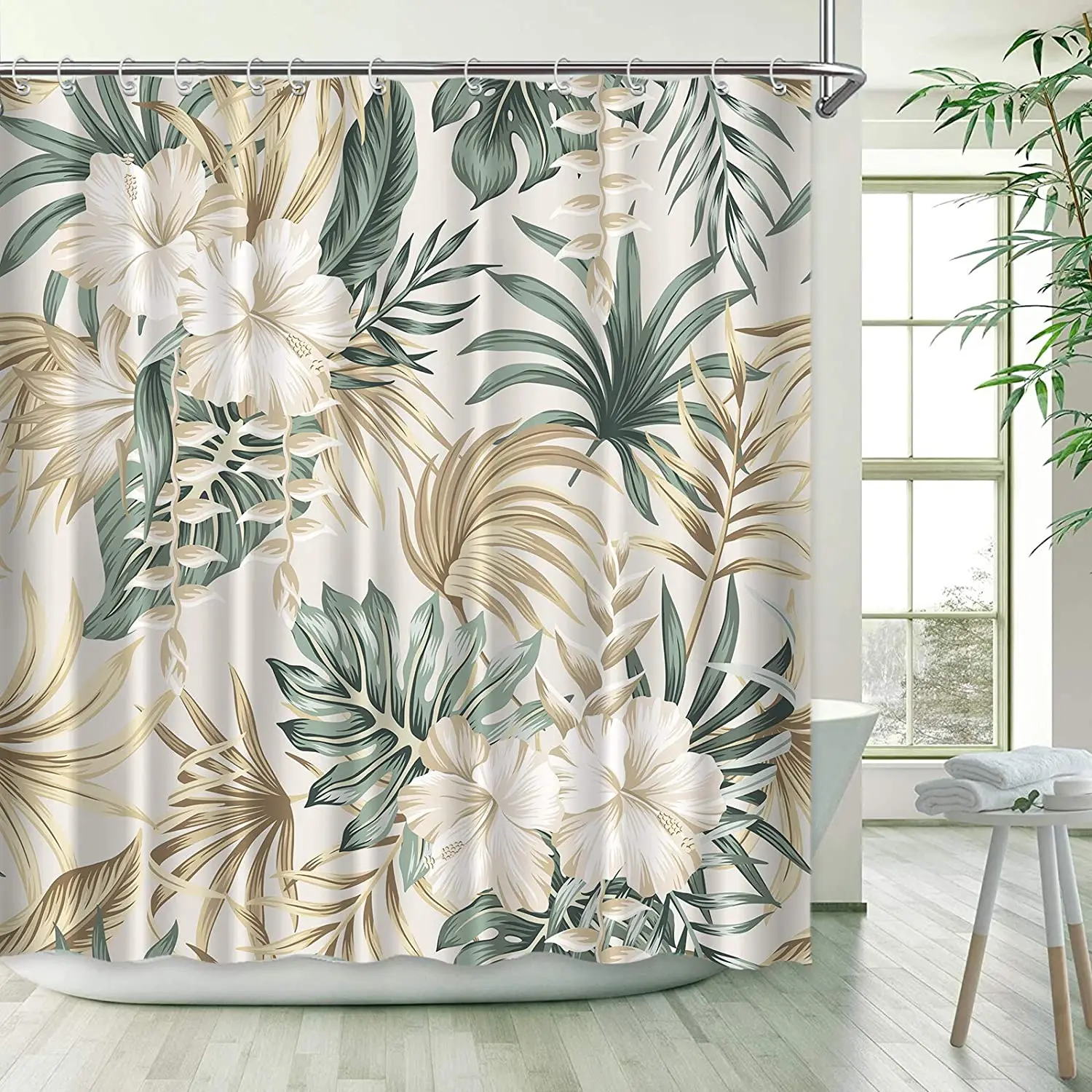 Tropical Green Plant Palm Leaf - Shower Curtain Liner review and price