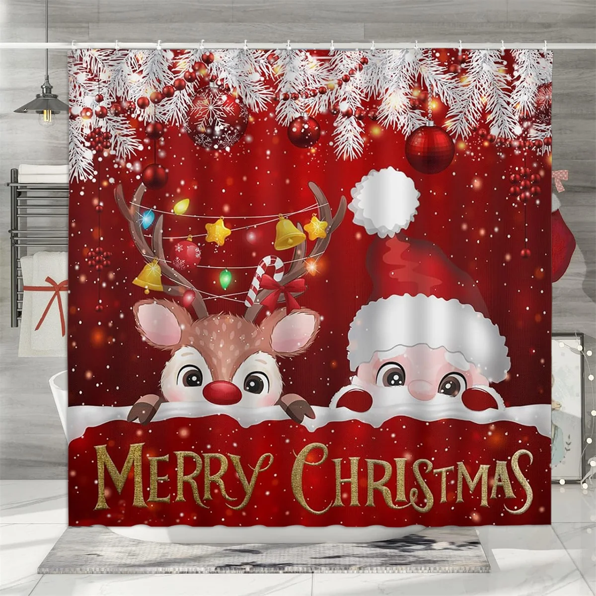 unframed Christmas Shower Curt - Shower Curtain Liner review and price