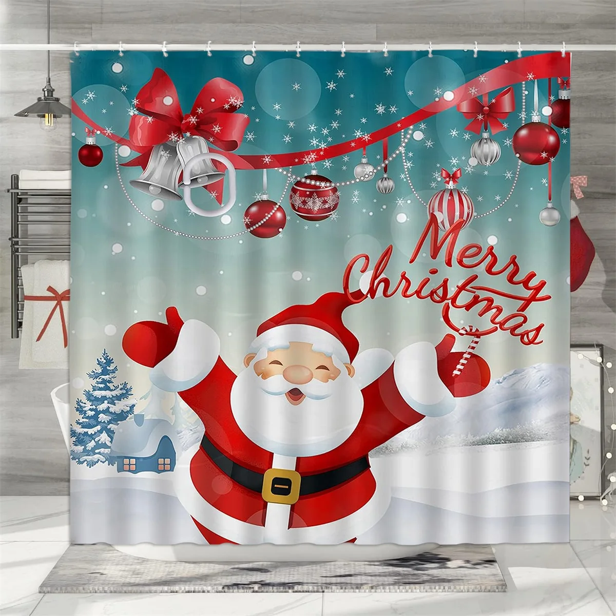 unframed Christmas Shower Curt - Shower Curtain Liner review and price