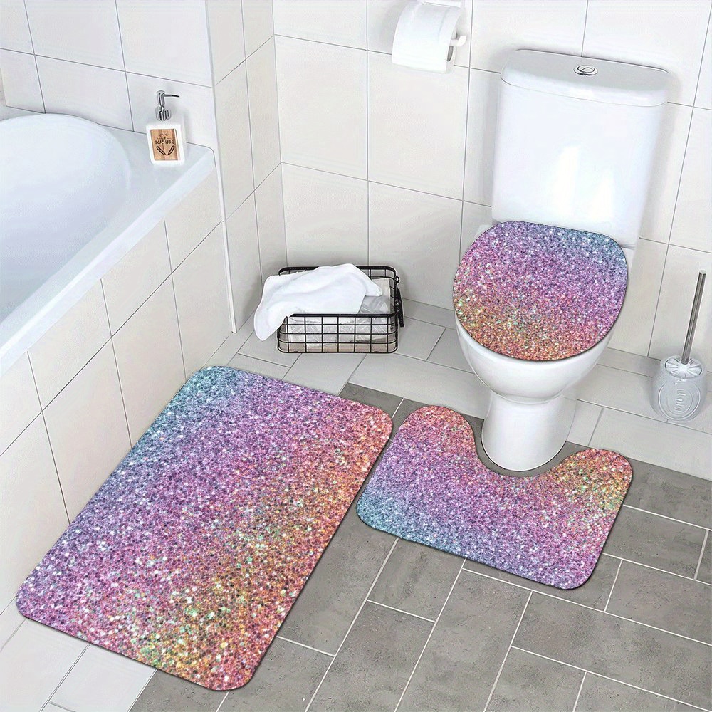 Luxury Glitter Bath Mat Set fo - Home Made Bathroom Vanity review and price
