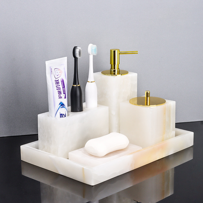 White Onyx Natural Marble Set  - Zara Home Bathroom Set review and price