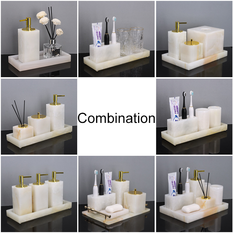 White Onyx Natural Marble Set  - Zara Home Bathroom Set review and price