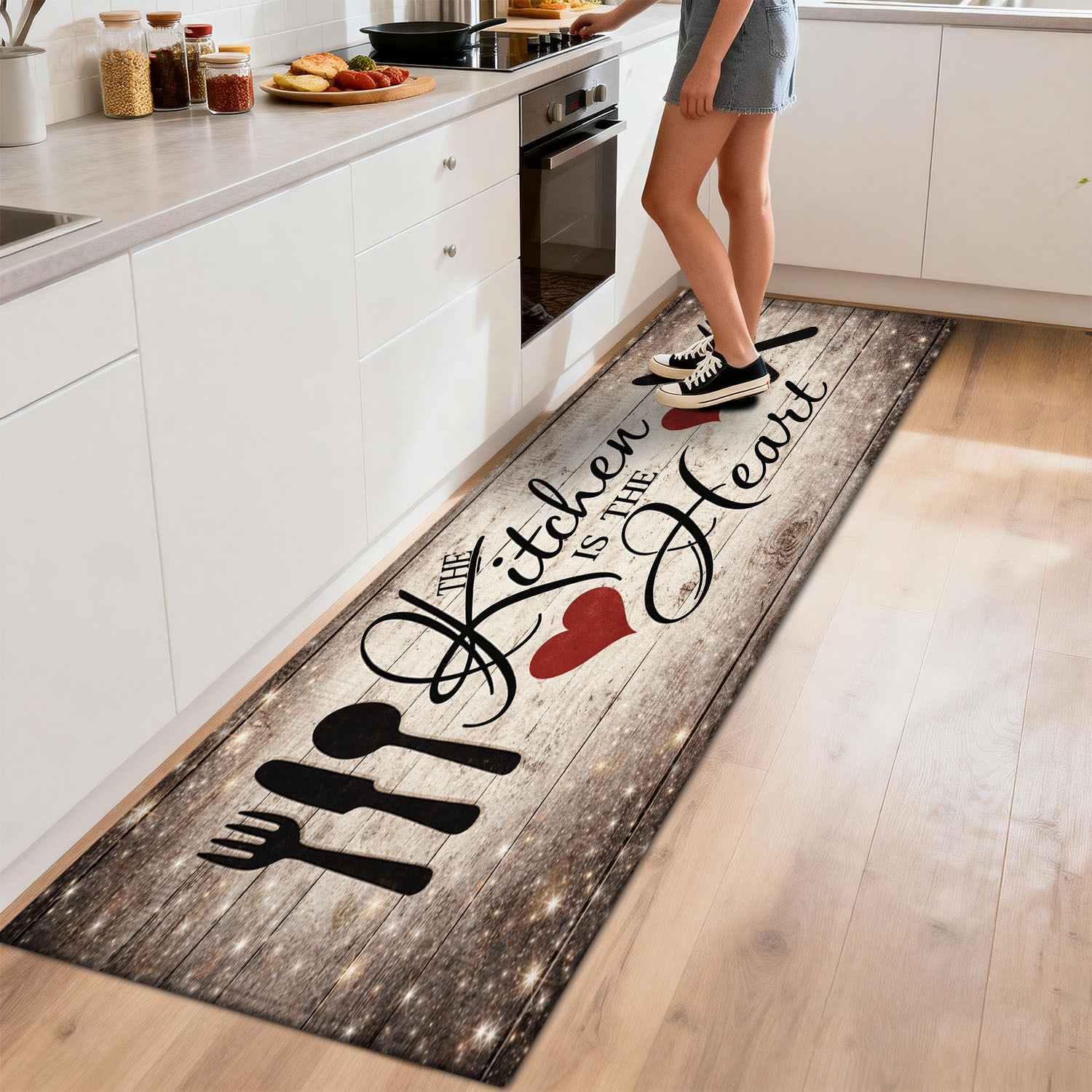 VIKAMA Knife and Fork Heart Ki - Home Bathroom Carpet review and price