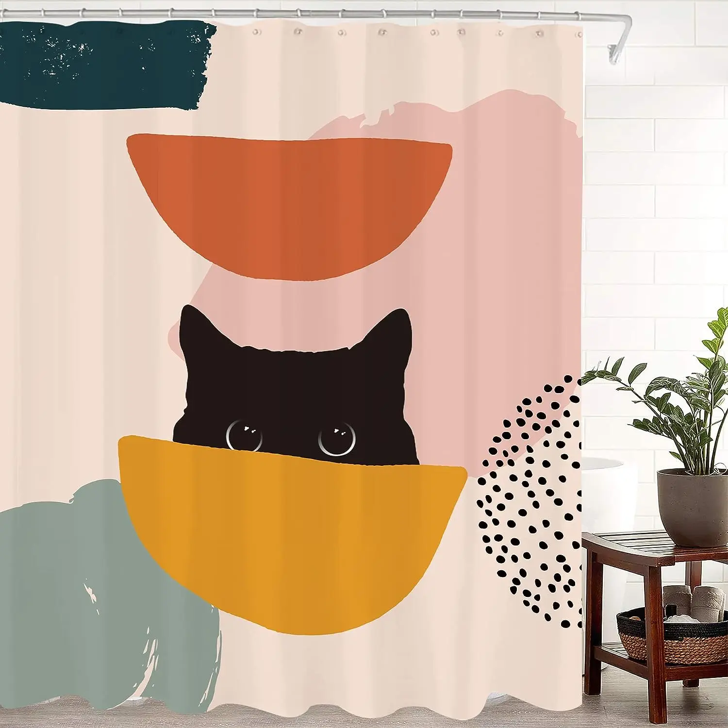 Abstract Cat Simple Bathroom S - Shower Curtain Liner review and price