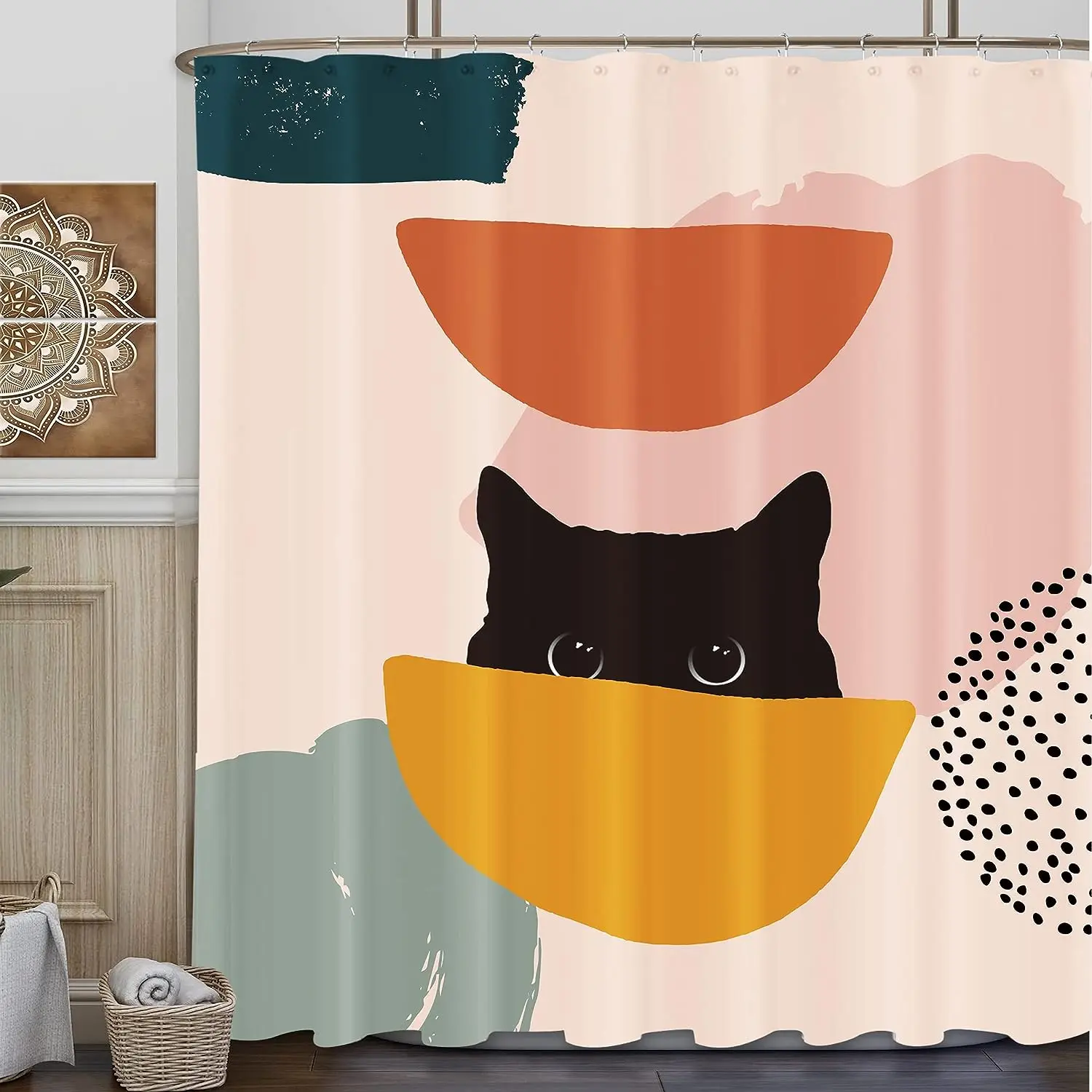 Abstract Cat Simple Bathroom S - Shower Curtain Liner review and price