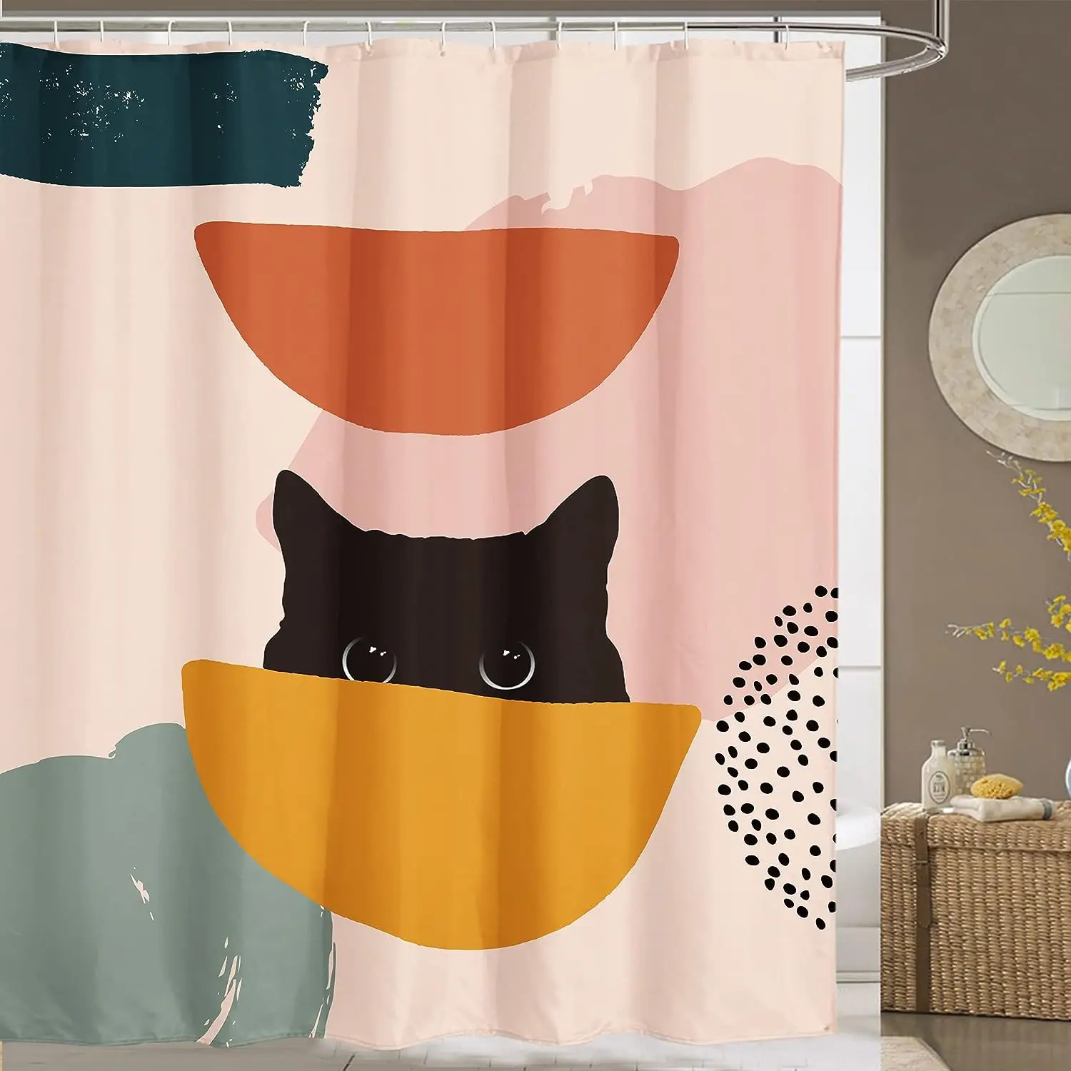 Abstract Cat Simple Bathroom S - Shower Curtain Liner review and price