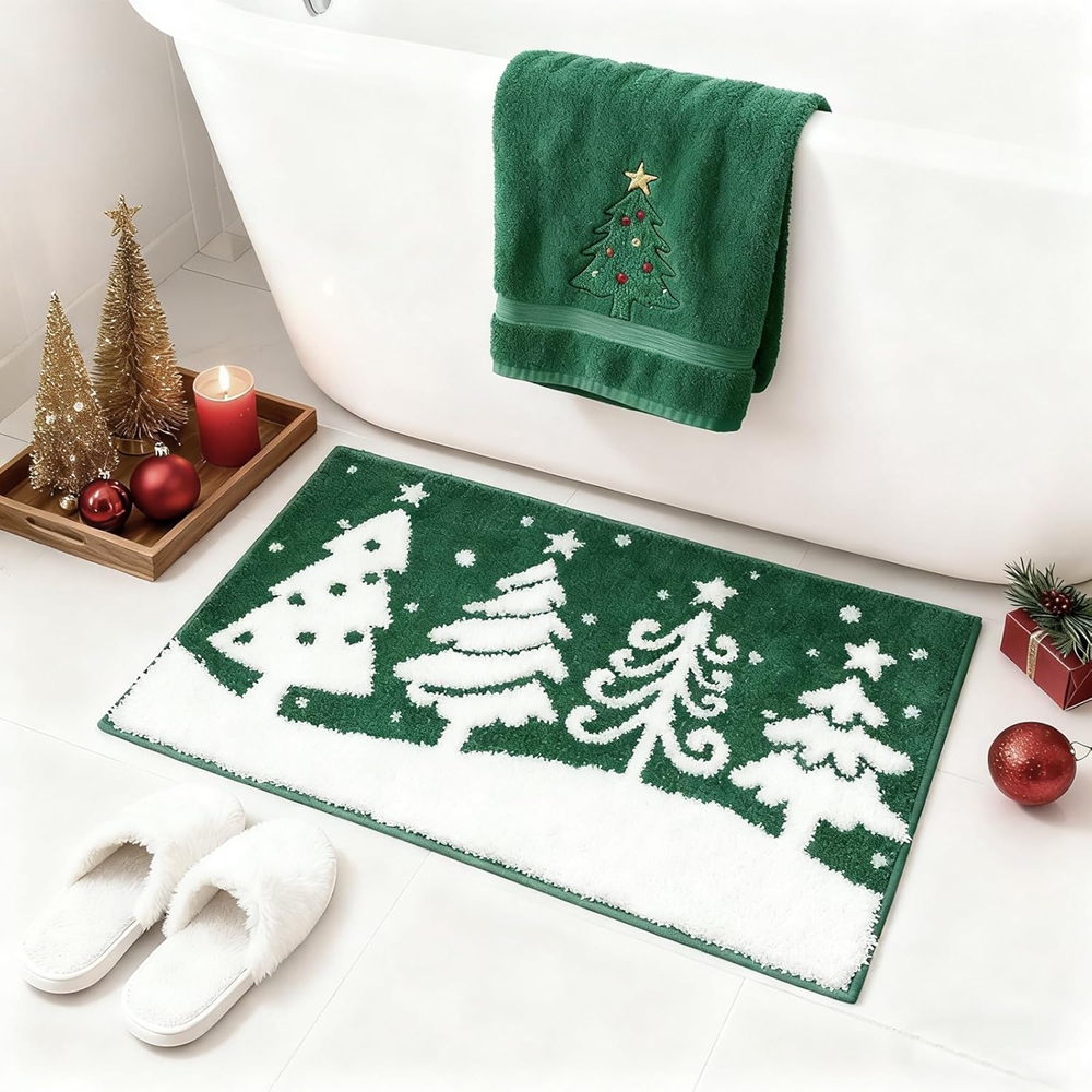 VIKAMA Christmas Tree Rug - Ba - Home Made Bathroom Vanity review and price