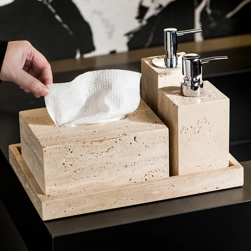 Beige Travertine Bathroom Set  - Zara Home Bathroom Set review and price