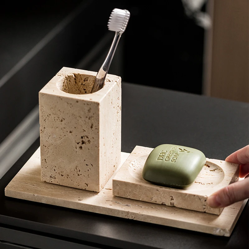 Beige Travertine Bathroom Set  - Zara Home Bathroom Set review and price