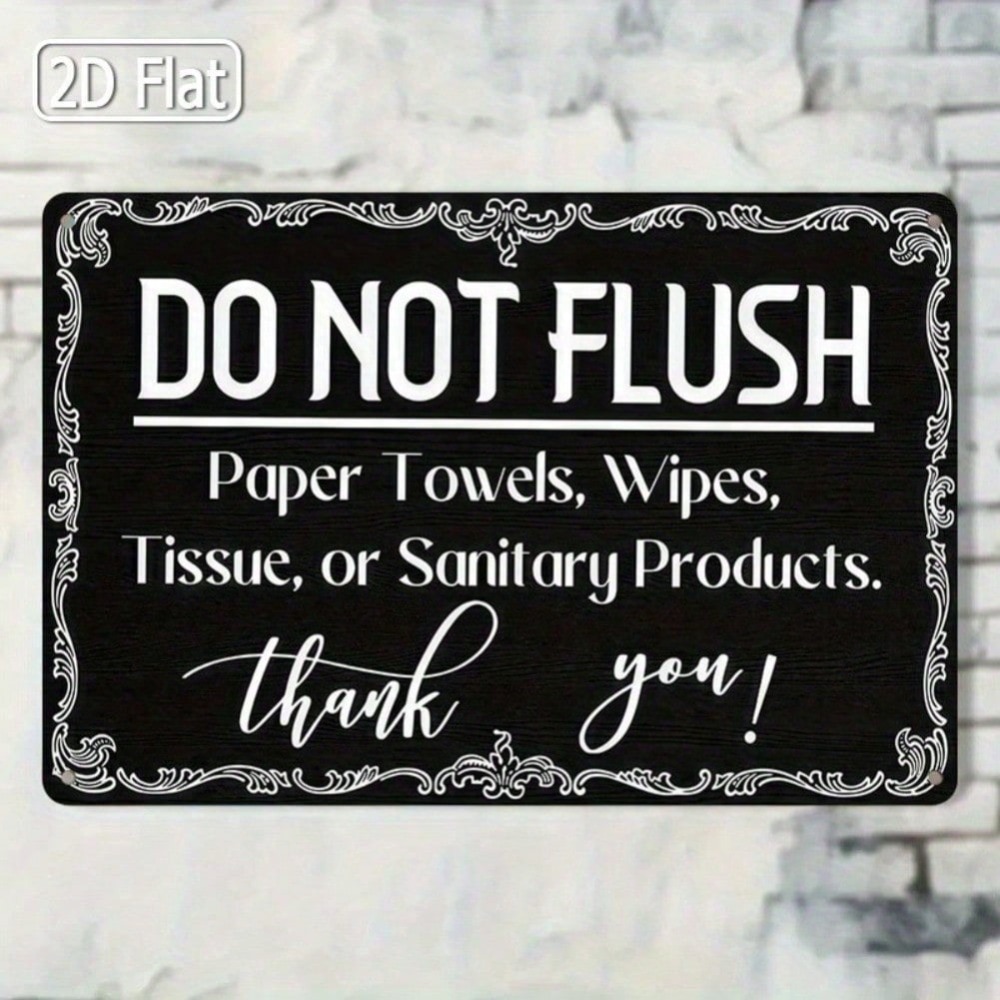 1pc 2D Flat Tin Sign 8x12inch  - Home Bathroom Quotes review and price