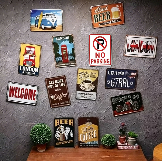 1pc 2D Flat Tin Sign 8x12inch  - Home Bathroom Quotes review and price