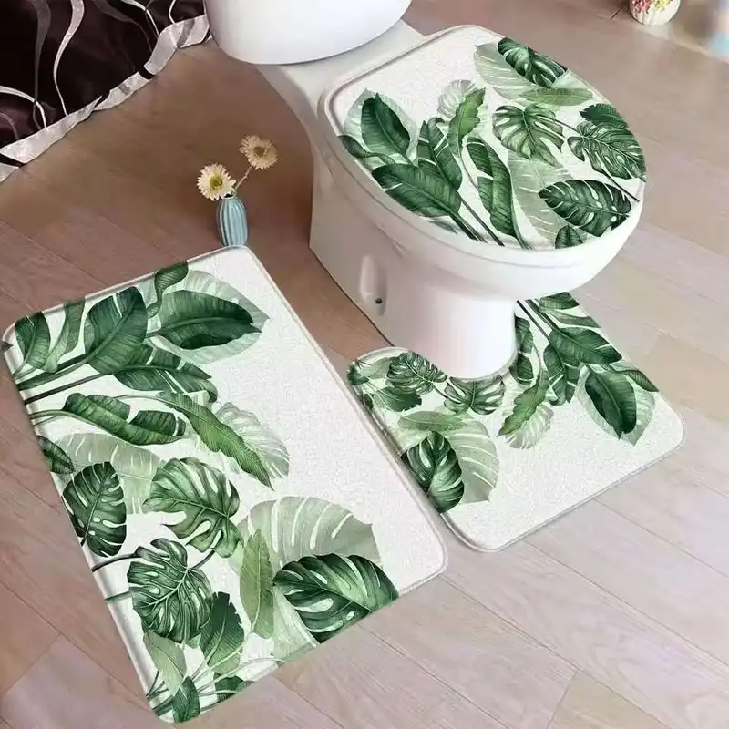 VIKAMA Tropical Leaf Bath Mat  - Zara Home Bathroom Rug review and price