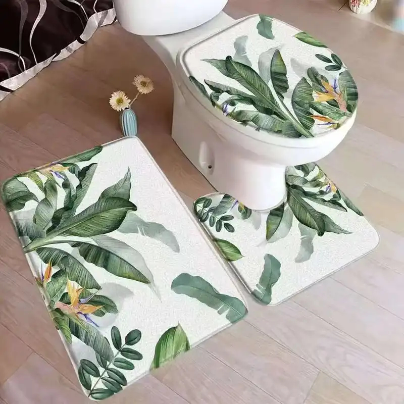 VIKAMA Tropical Leaf Bath Mat  - Zara Home Bathroom Rug review and price
