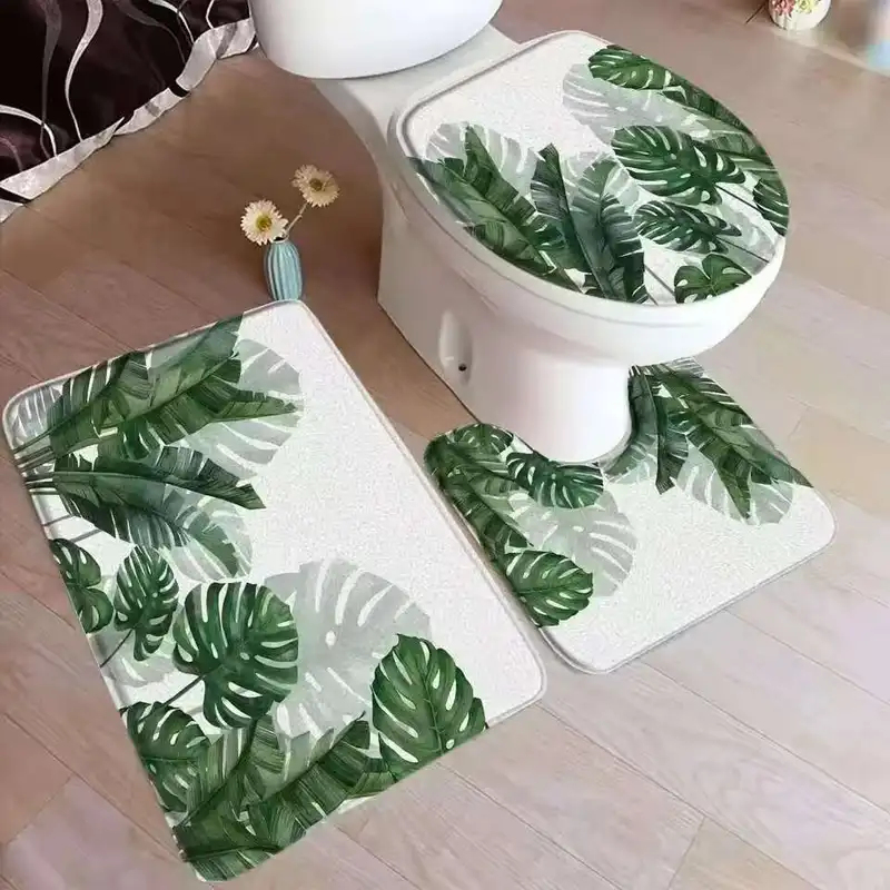 VIKAMA Tropical Leaf Bath Mat  - Zara Home Bathroom Rug review and price