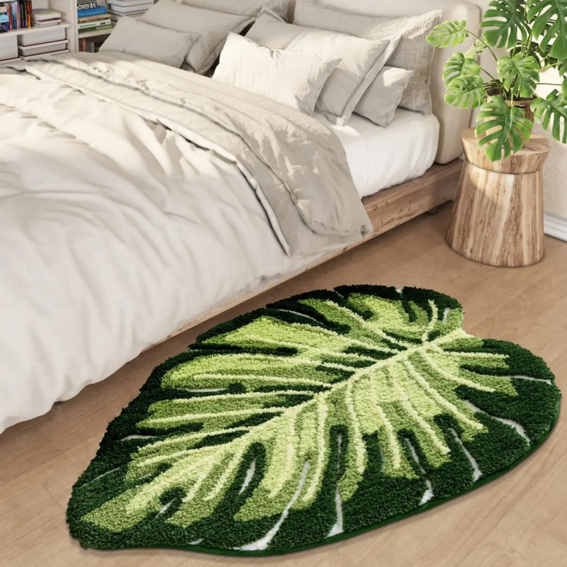 VIKAMA Tropical Green Leaf Bat - Zara Home Bathroom Rug review and price