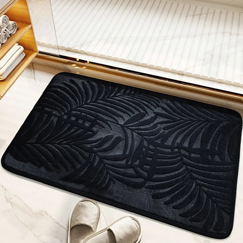 Embossed Palm Leaf Plant Print - Zara Home Bathroom Rug review and price