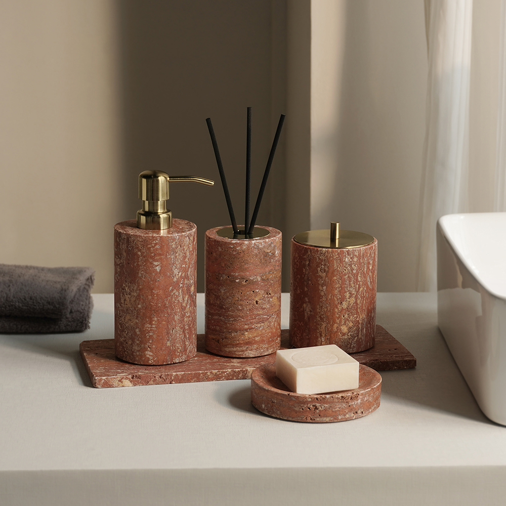 Red Travertine Bathroom Set Vi - Zara Home Bathroom Set review and price