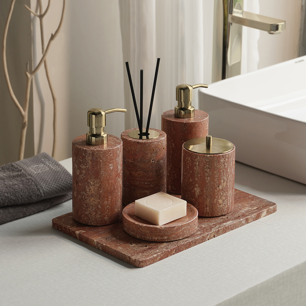 Red Travertine Bathroom Set Vi - Zara Home Bathroom Set review and price