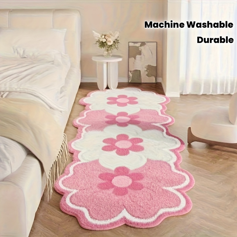VIKAMA Cute Pink Flower Shaped - Zara Home Bathroom Rug review and price