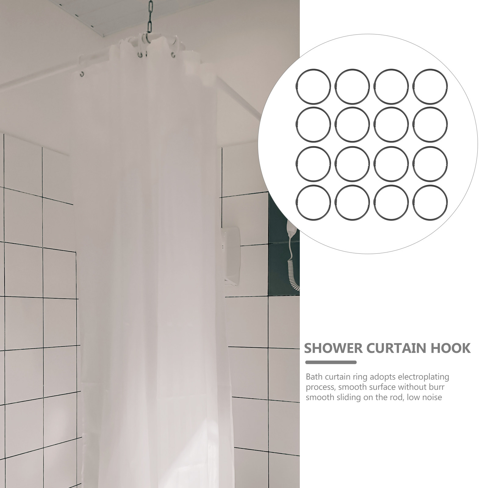 30Pcs Iron Circular Curtain Ri - Shower Curtain Liner review and price