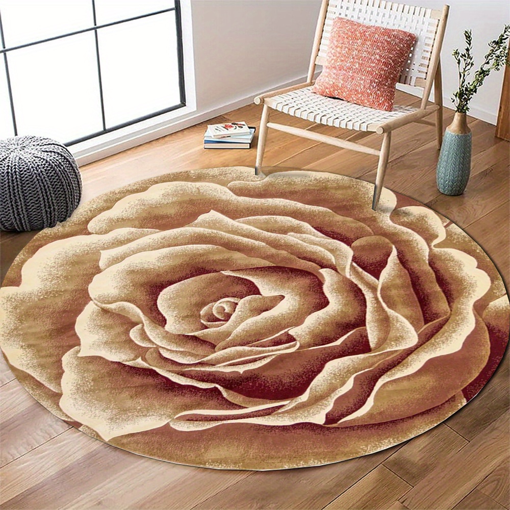 3D Rose Petal Round Rug Flanne - Home Made Bathroom Vanity review and price