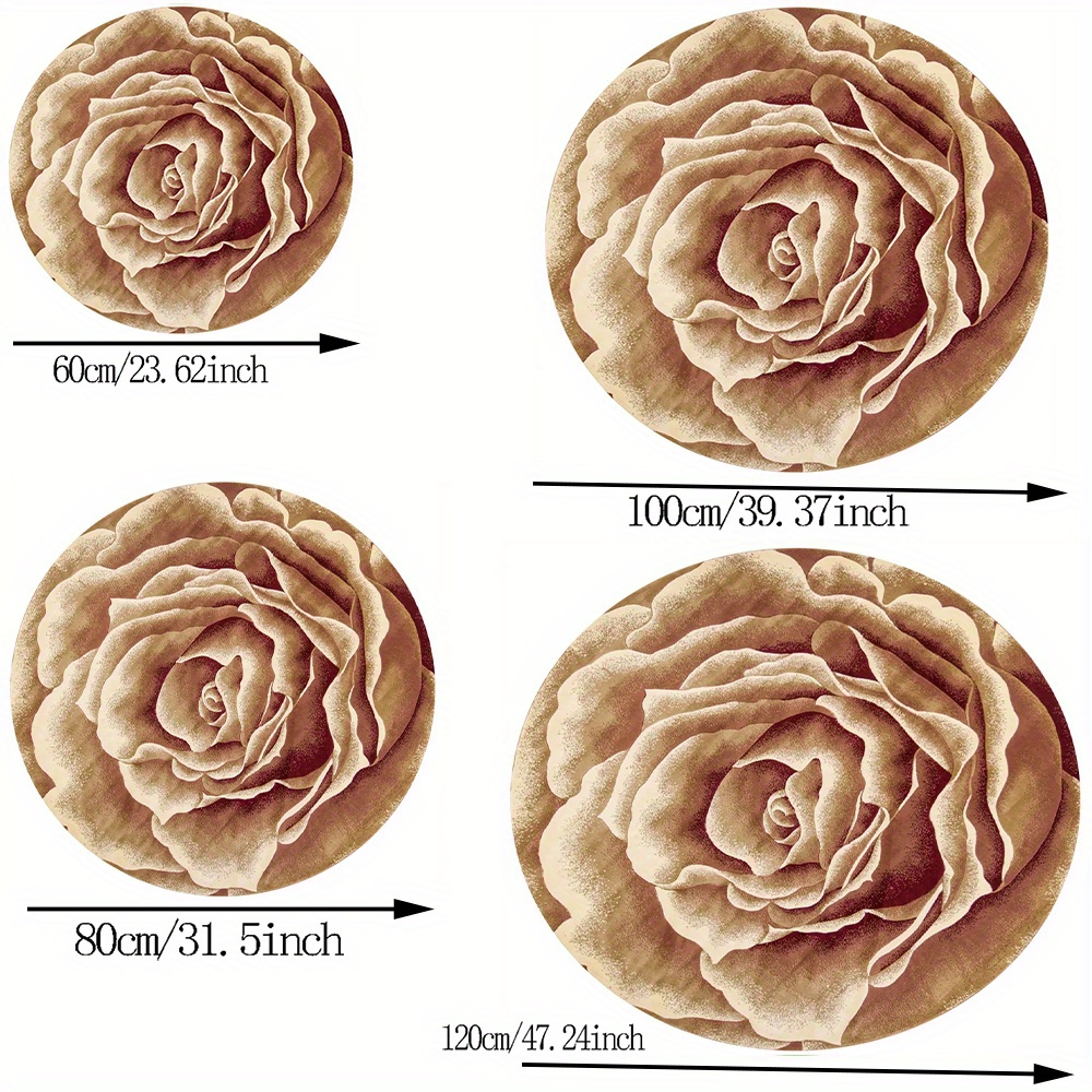 3D Rose Petal Round Rug Flanne - Home Made Bathroom Vanity review and price