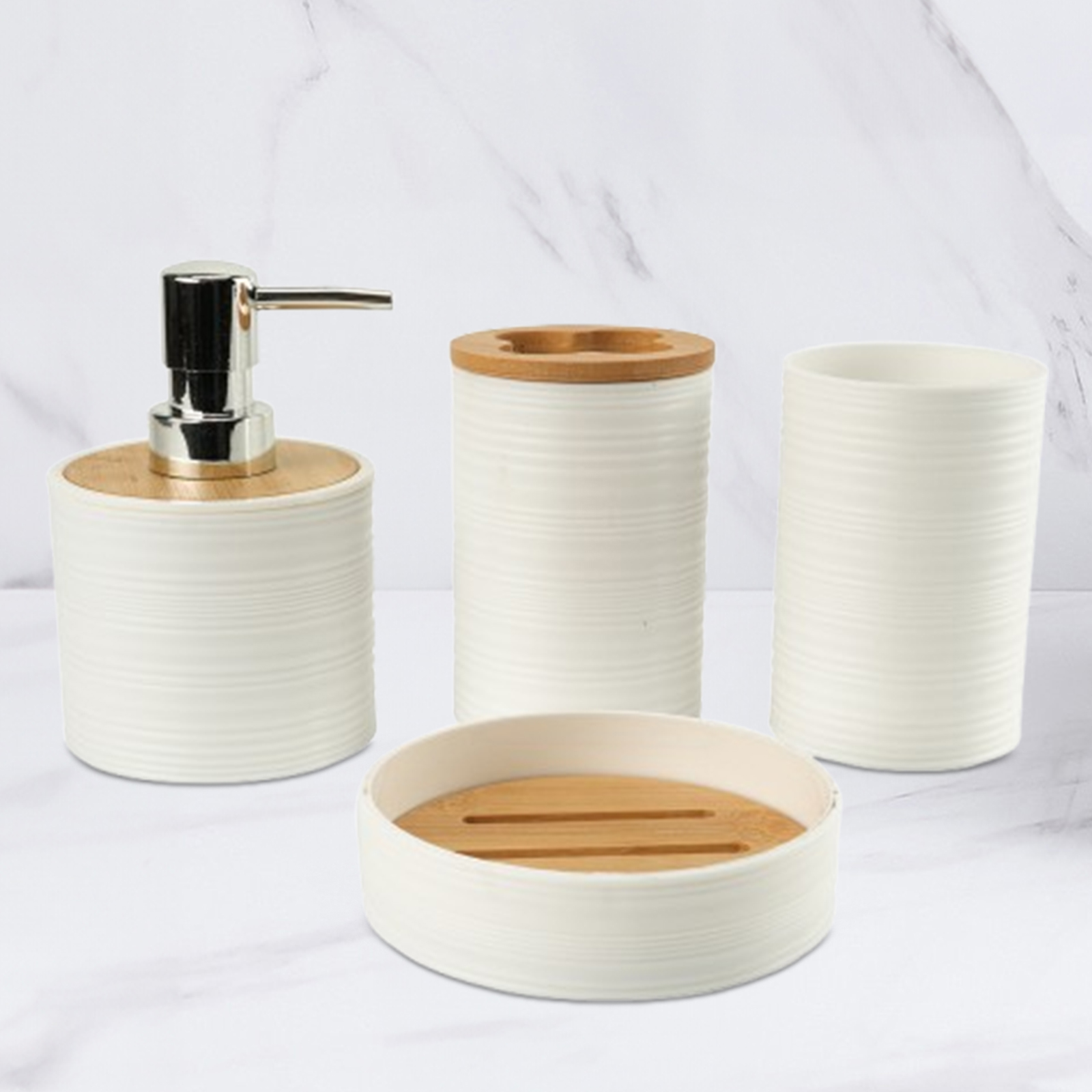 4pcs Bamboo Bathroom Supplies  - Zara Home Bathroom Set review and price