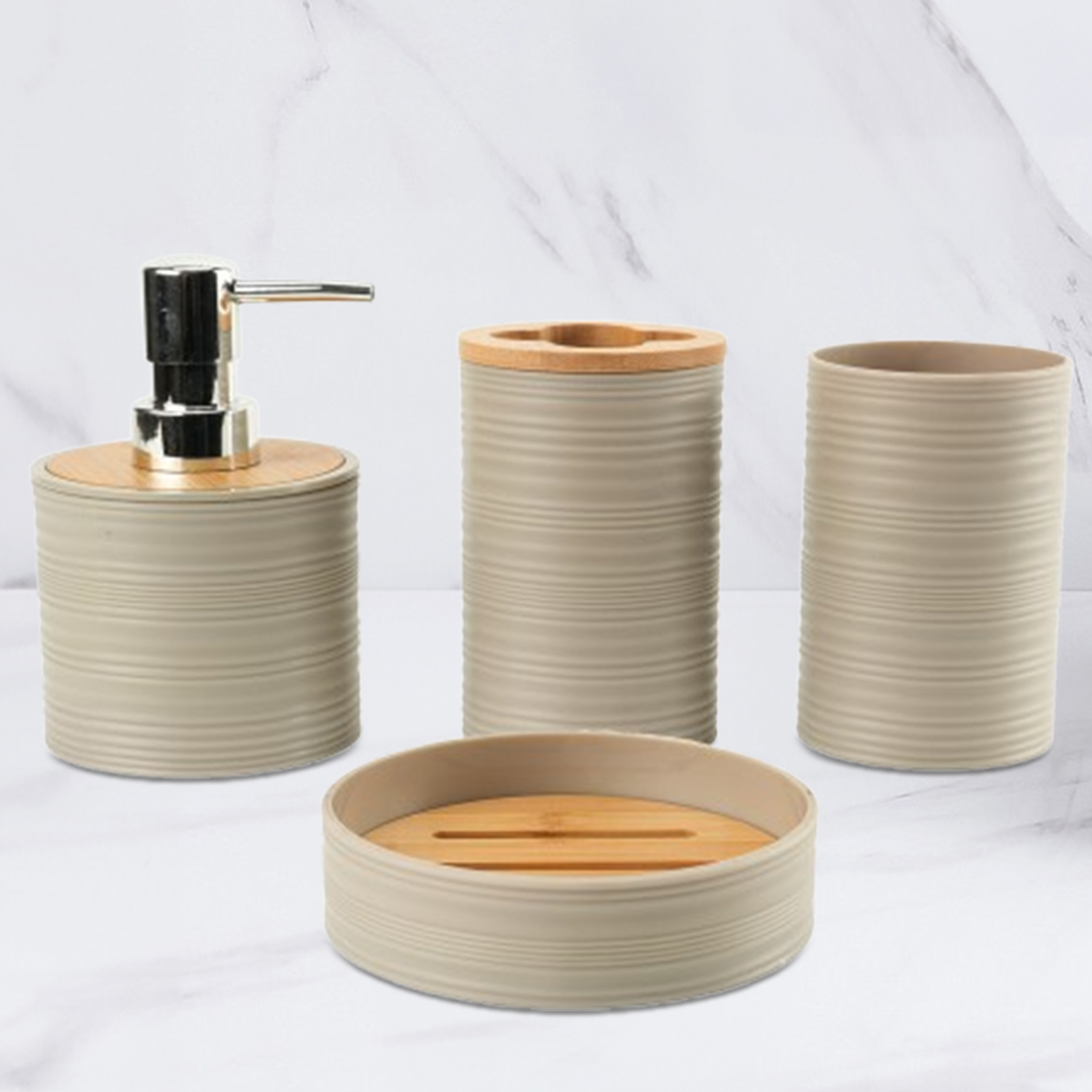 4pcs Bamboo Bathroom Supplies  - Zara Home Bathroom Set review and price