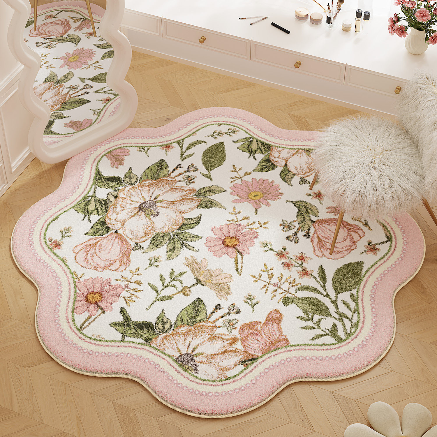 VIKAMA American Pink Floral Ru - Home Made Bathroom Vanity review and price