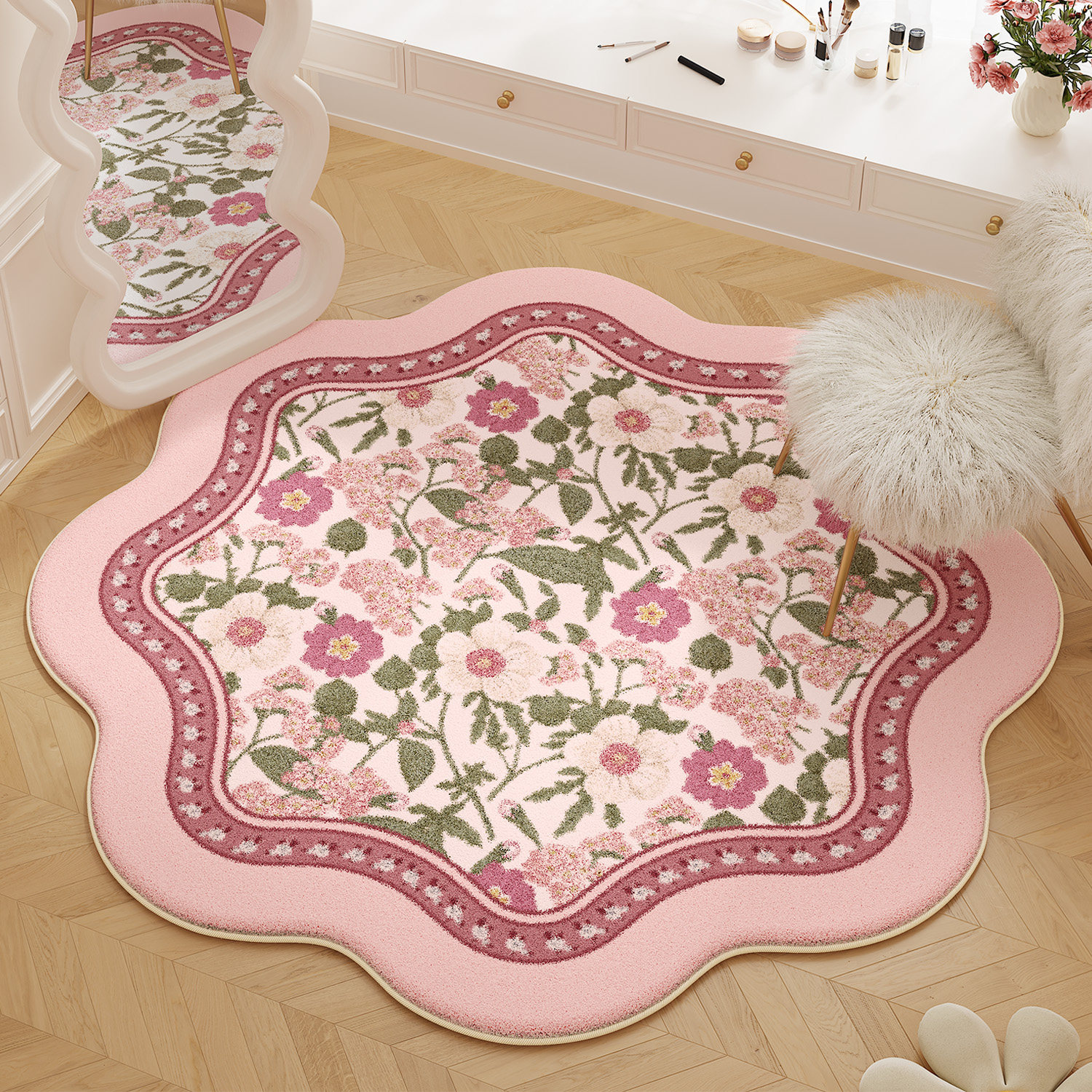 VIKAMA American Pink Floral Ru - Home Made Bathroom Vanity review and price