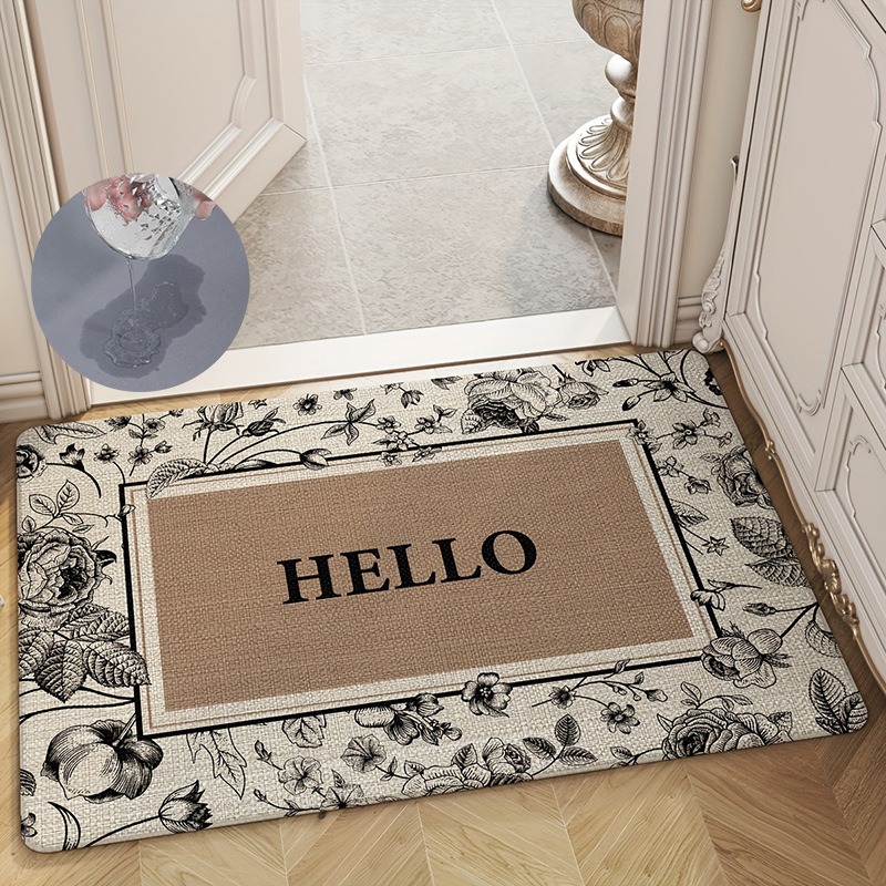 Hello Retro Print Doormat Non- - Home Bathroom Cleaning Machine review and price