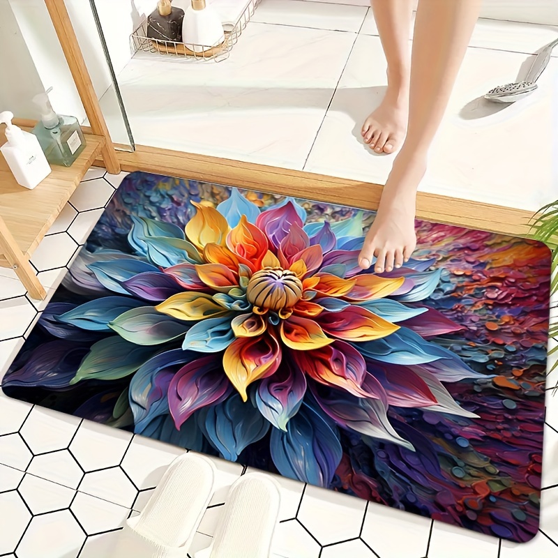 Floral Bath Rug - Soft Plush P - Home Made Bathroom Vanity review and price