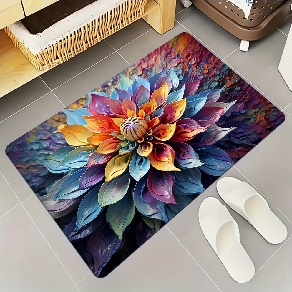 Floral Bath Rug - Soft Plush P - Home Made Bathroom Vanity review and price