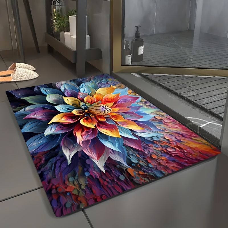 Floral Bath Rug - Soft Plush P - Home Made Bathroom Vanity review and price