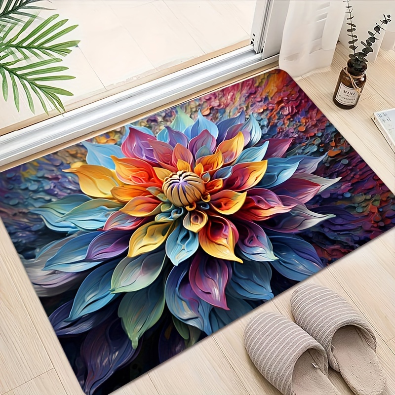 Floral Bath Rug - Soft Plush P - Home Made Bathroom Vanity review and price
