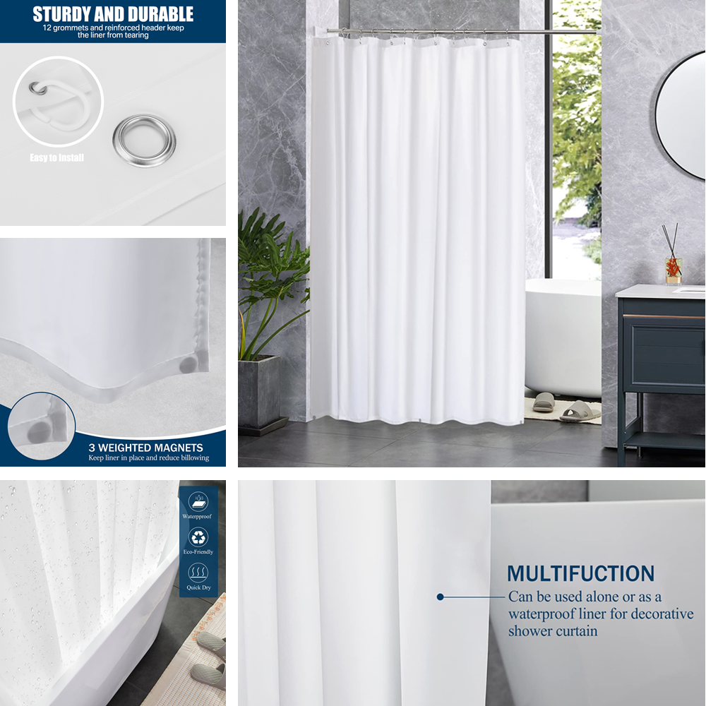 PEVA Shower Curtain Waterproof - Shower Curtain Liner review and price