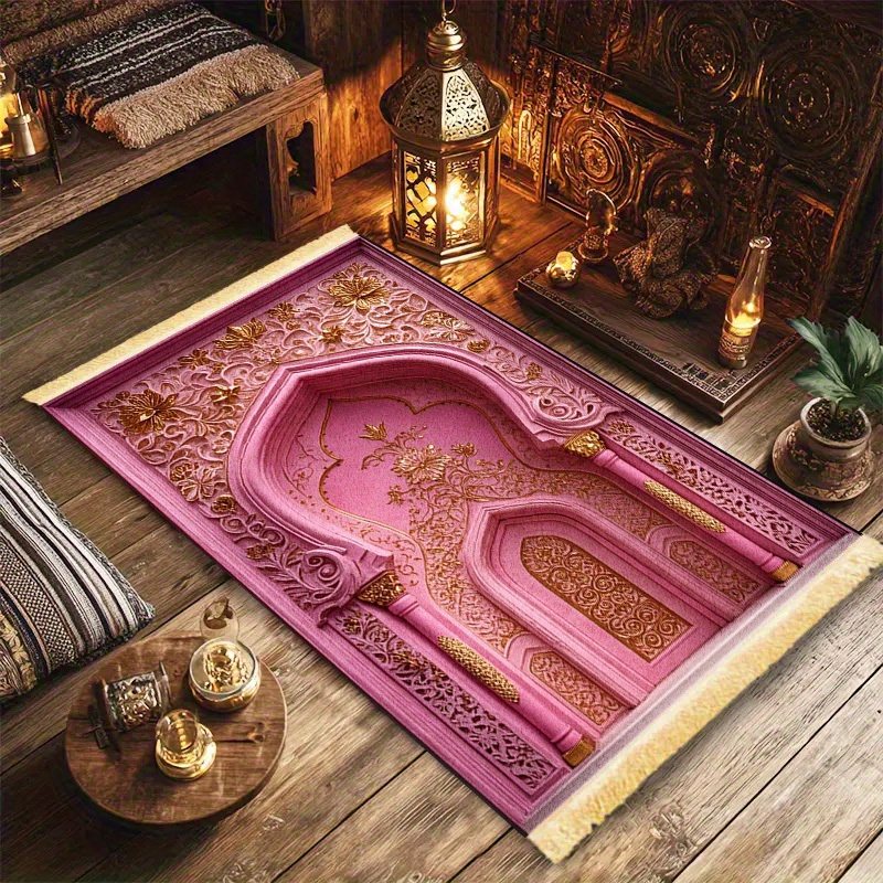 VIKAMA Pink Gold Arches Worshi - Home Bathroom Carpet review and price
