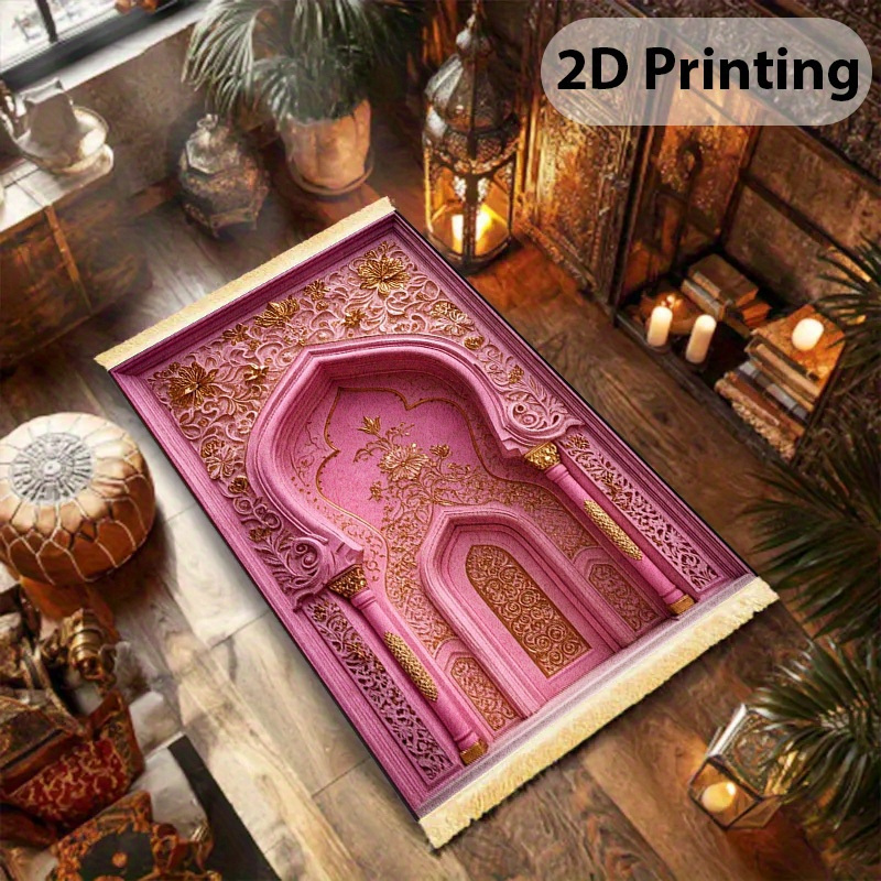 VIKAMA Pink Gold Arches Worshi - Home Bathroom Carpet review and price