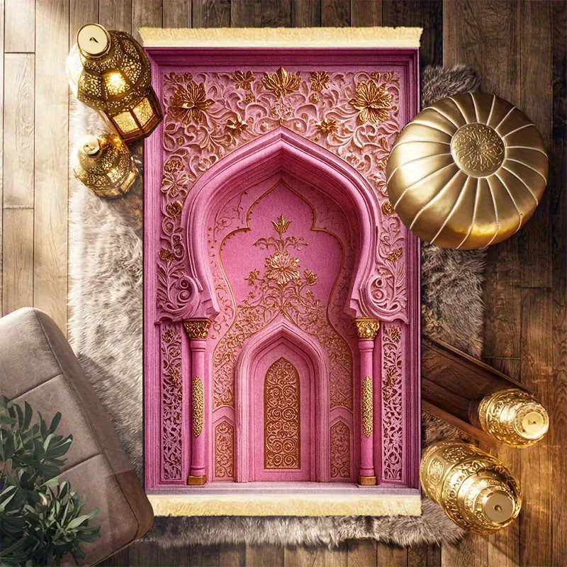 VIKAMA Pink Gold Arches Worshi - Home Bathroom Carpet review and price